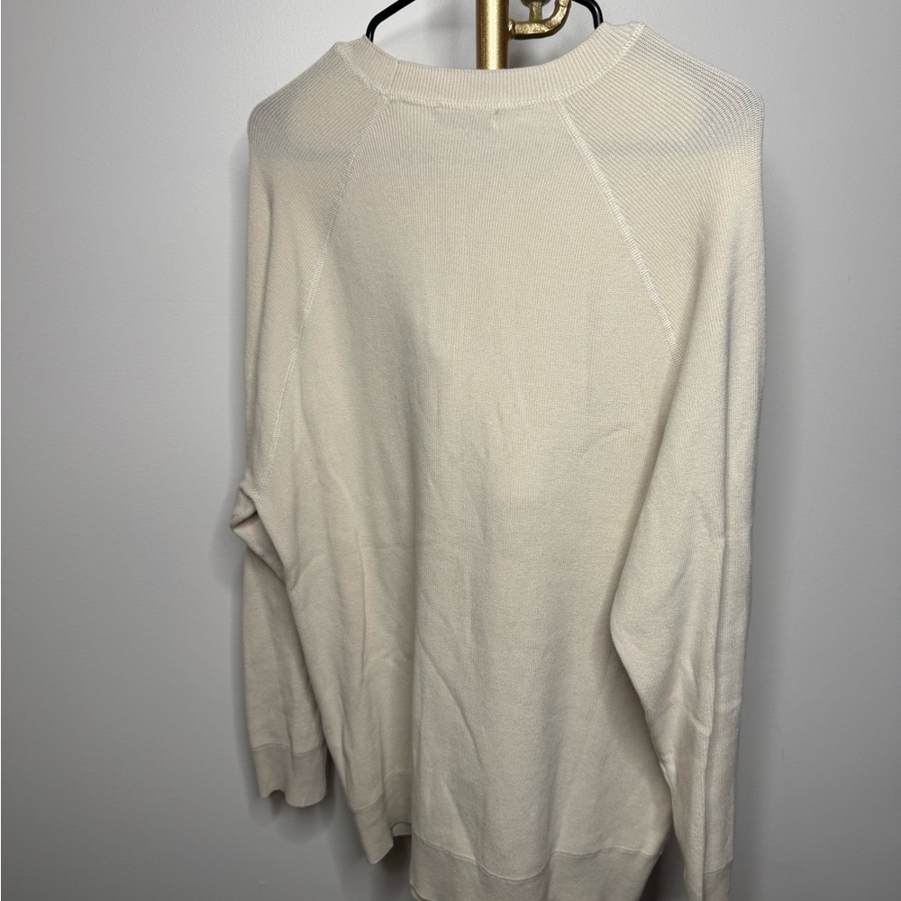 Zara Men's Off-White Crewneck Sweater